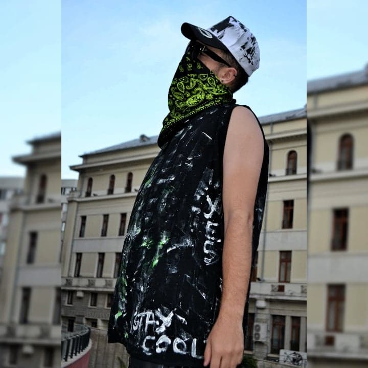 Dystopia/ full set/ no sleeve t shirt/pants