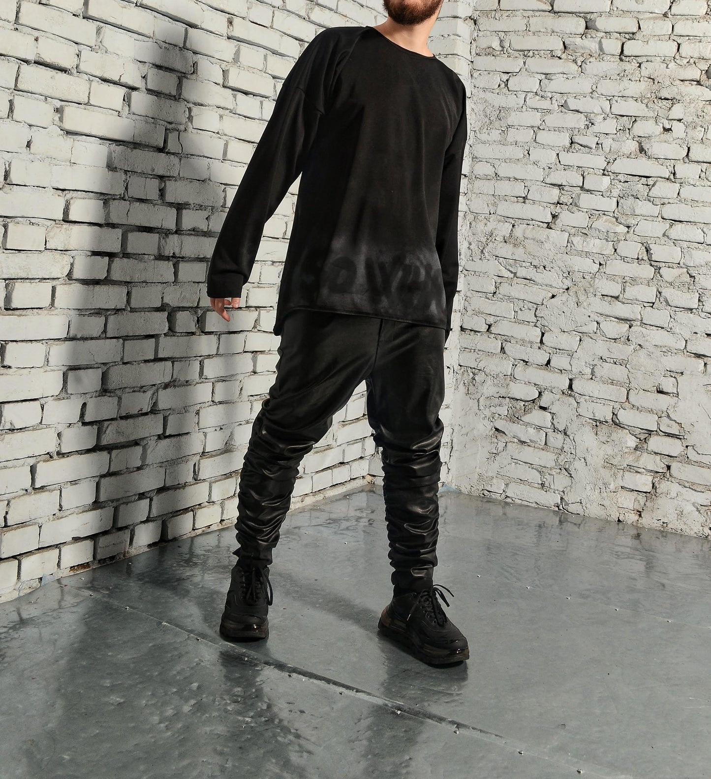 What/Full ready to wear outfit /street /faux leather /cotton