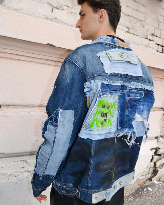 Reconstructed/PatchWork/Oversized jeans jacket